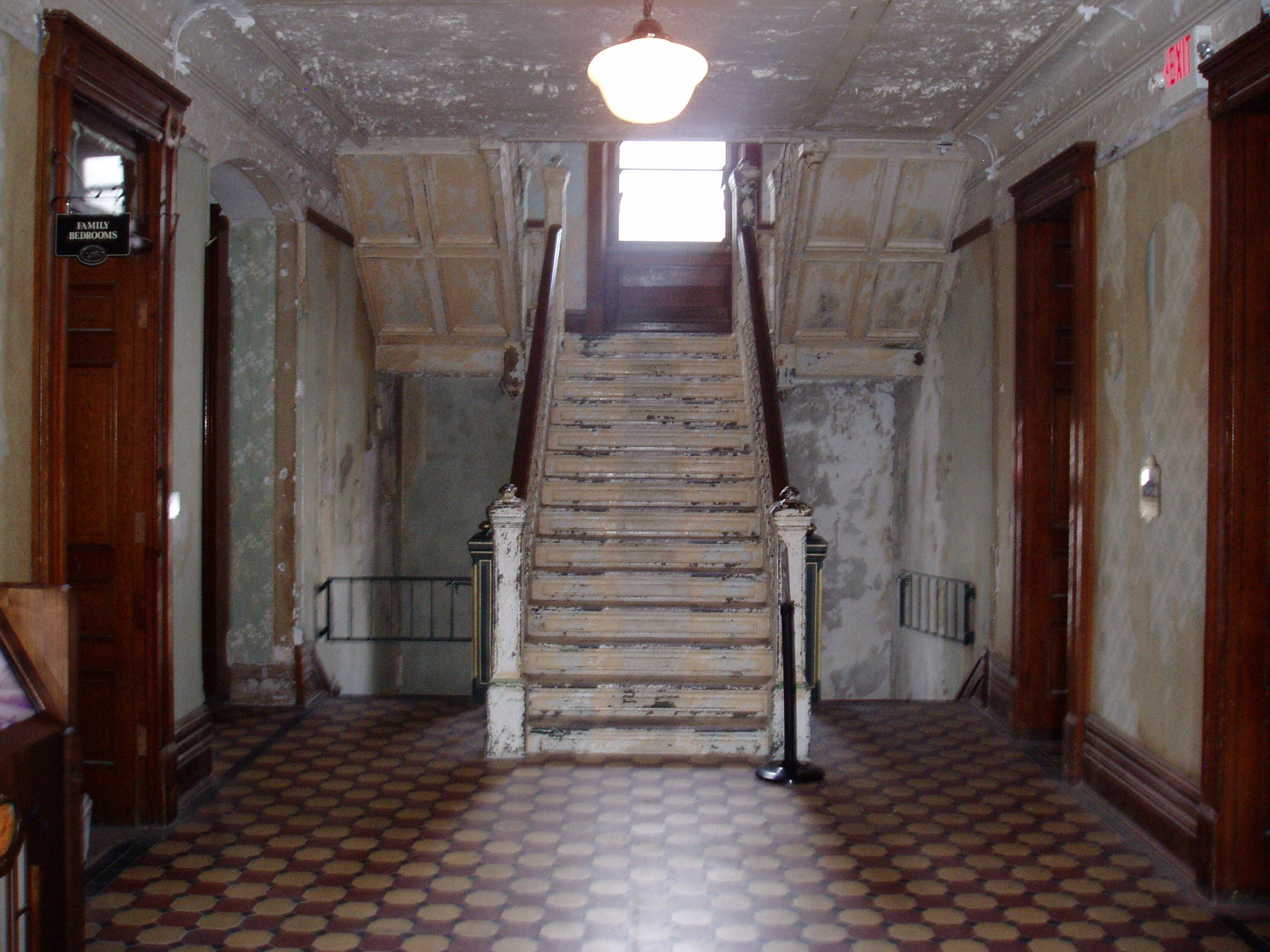 Staircase in the administrative wing and Wardens family bedrooms