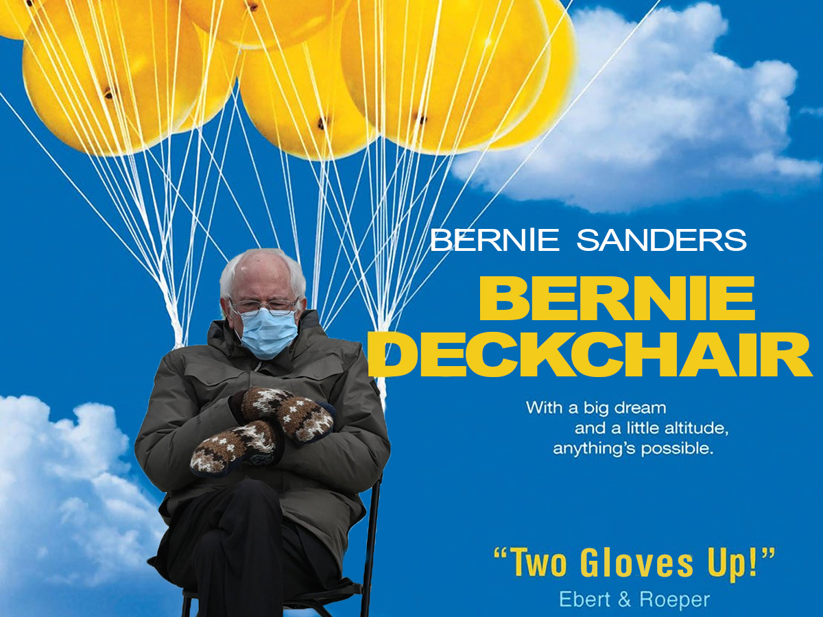 In 2003 there was an Australian movie called 'Danny Deckchair', about a guy that attatchs balloons to his lawn chair.  I thought the movie promotion would suit this subject.
