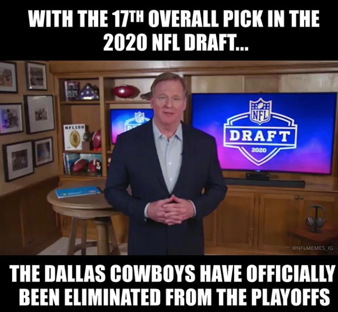 nfl draft - En With The 17TH Overall Pick In The 2020 Nfl Draft... N Draft 2020 Onfumemes Ig The Dallas Cowboys Have Officially Been Eliminated From The Playoffs