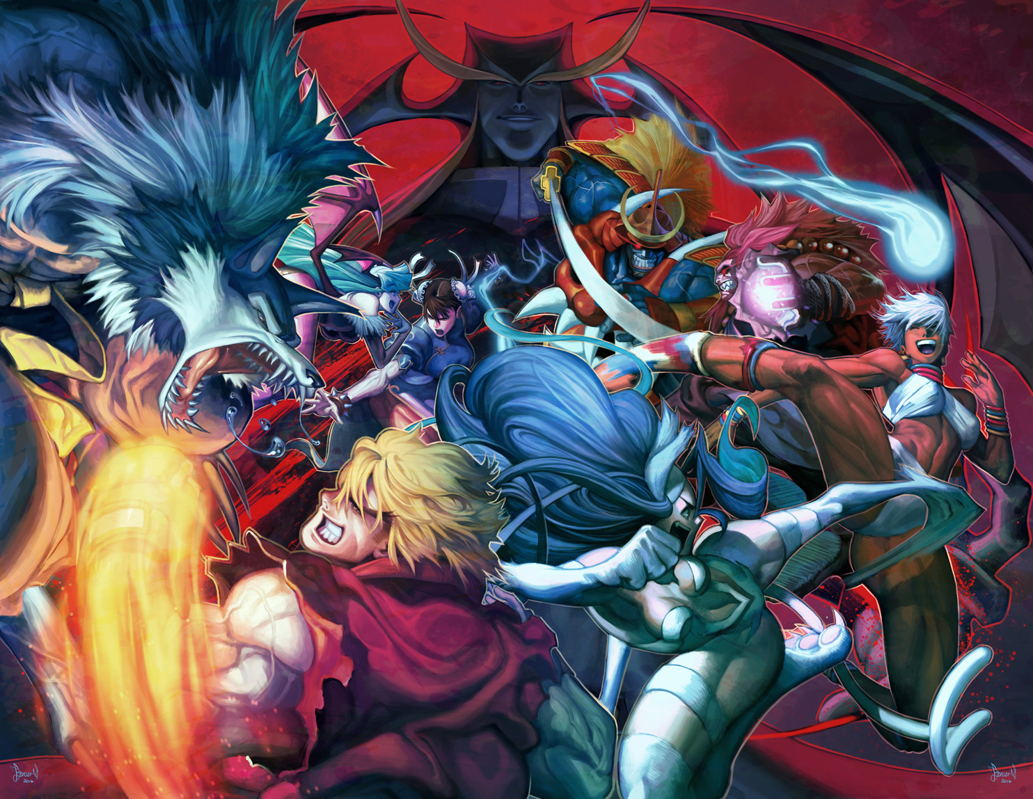 gaming franchise crossovers - Street Fighter and Darkstalker