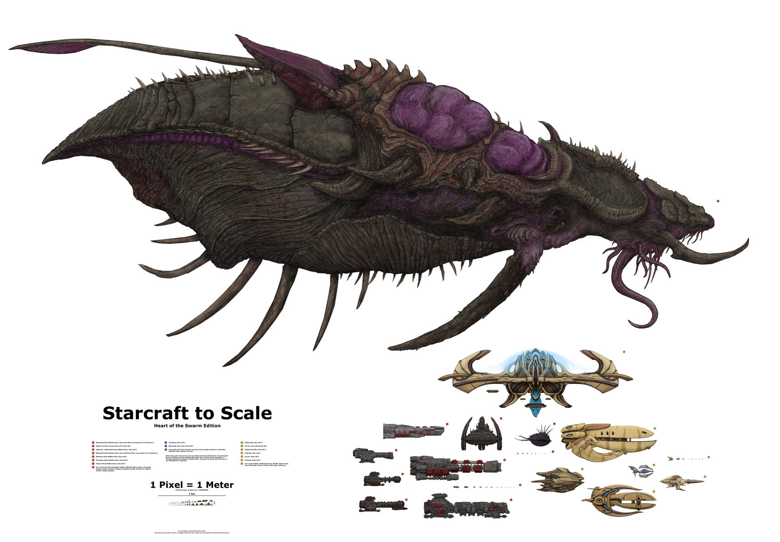 biggest bases and spaceships in video games - starcraft Leviathans