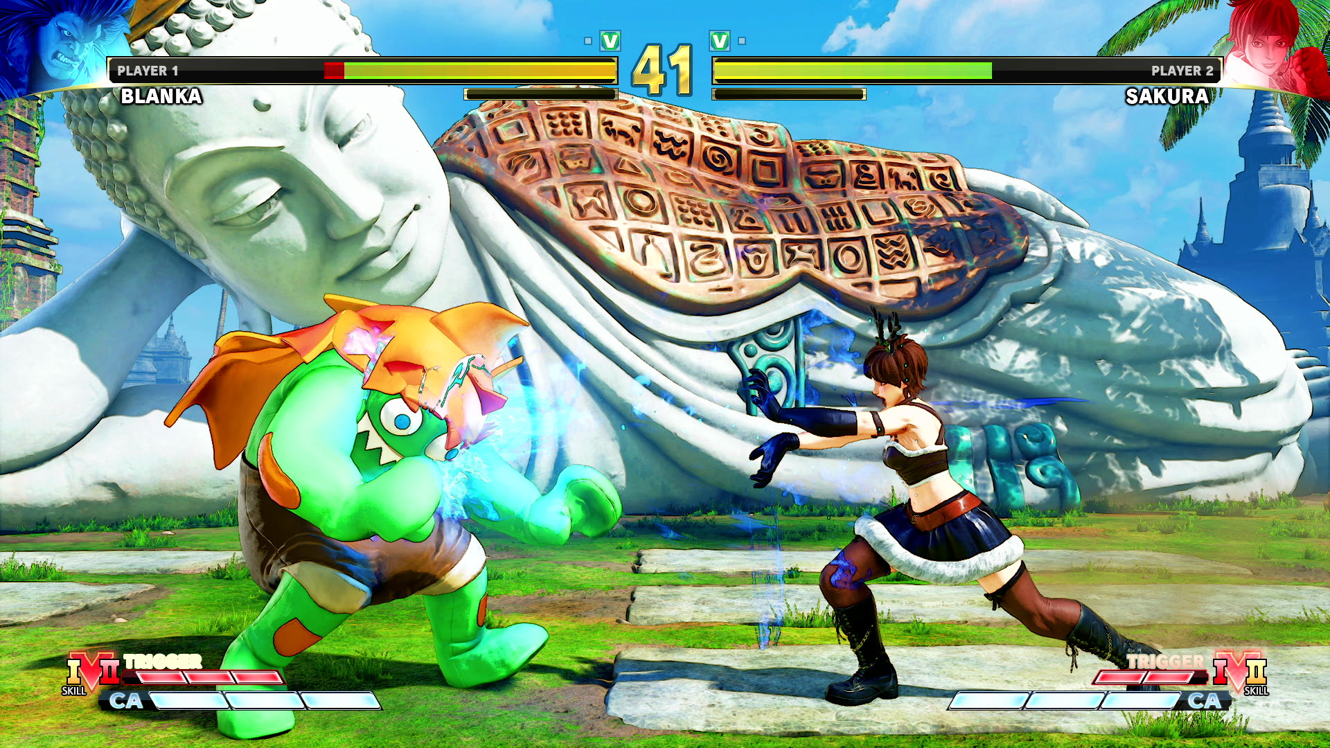 Street Fighter vs Mortal Kombat  - street fighter v champion edition - Player 1 Blanka 41 Player 2 Sakura