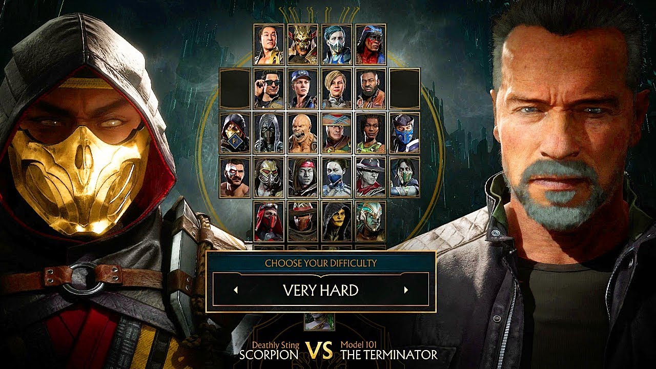 Street Fighter vs Mortal Kombat  - mortal kombat 11 - H ! Choose Your Difficulty Very Hard Scorpion Vs The Terminator