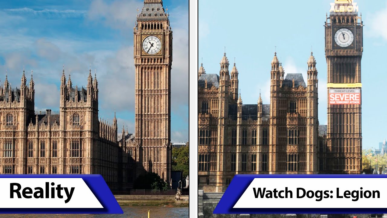 game maps vs real cities - Watch Dogs: Legion - London - 4.24 square miles vs. 606.9 Square Miles
