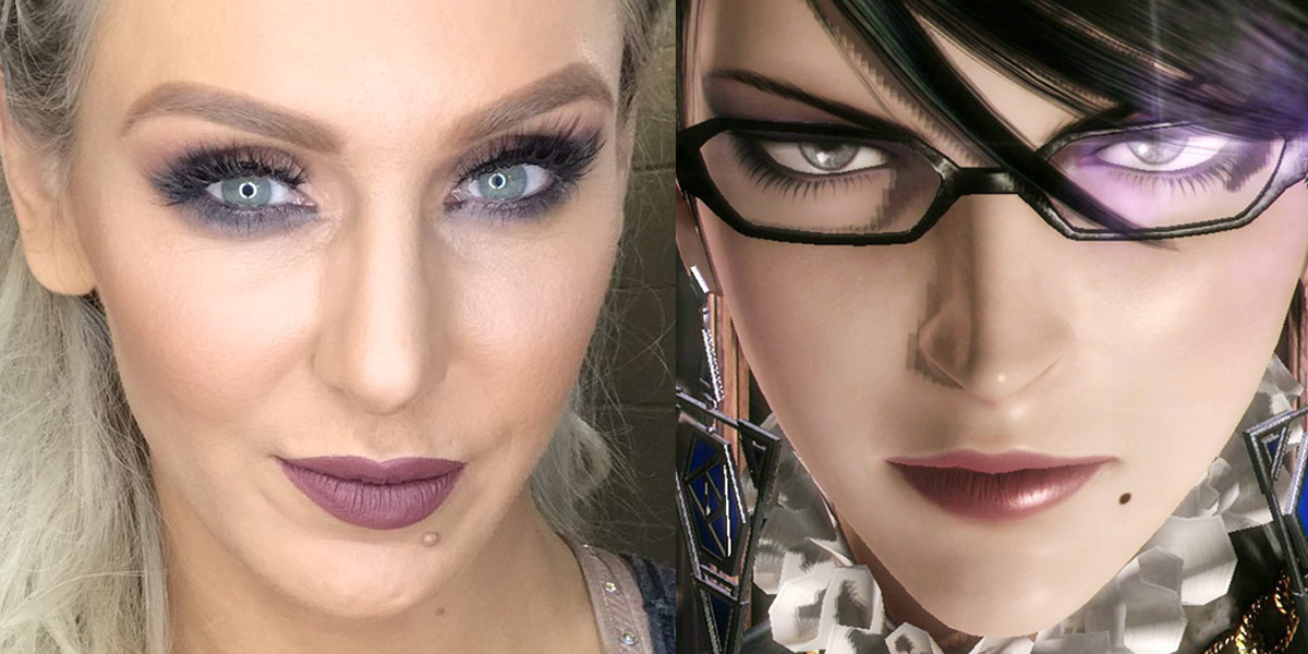 wrestler playing video game characters - Charlotte Flair/ Bayonetta