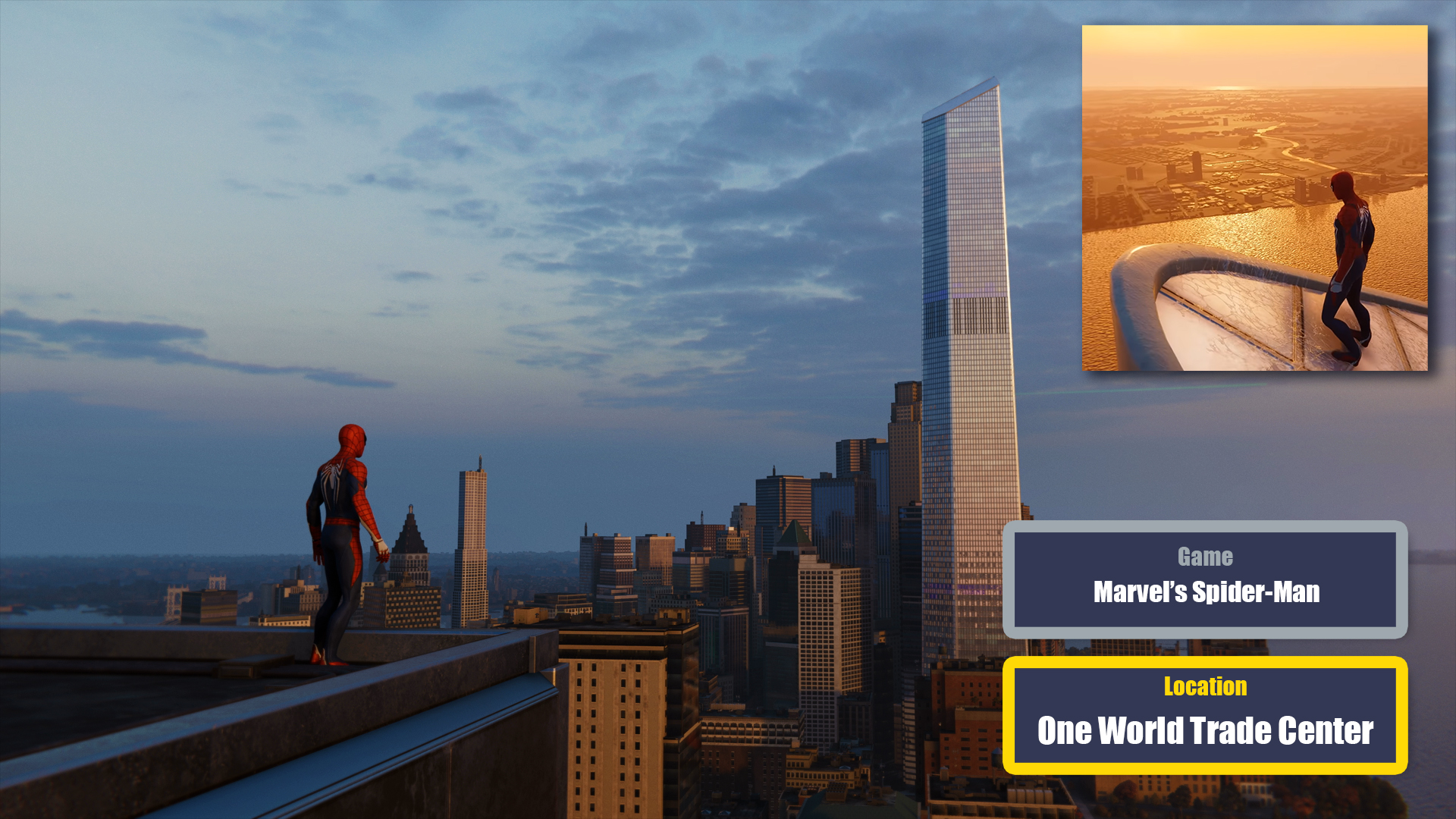 highest vantage points in games - Spider-Man