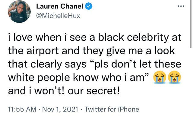 cringe pics  - meek mill talking about bitter kola - Lauren Chanel Hux i love when i see a black celebrity at the airport and they give me a look that clearly says pls don't let these white people know who i am and i won't! our secret! Twitter for iPhone
