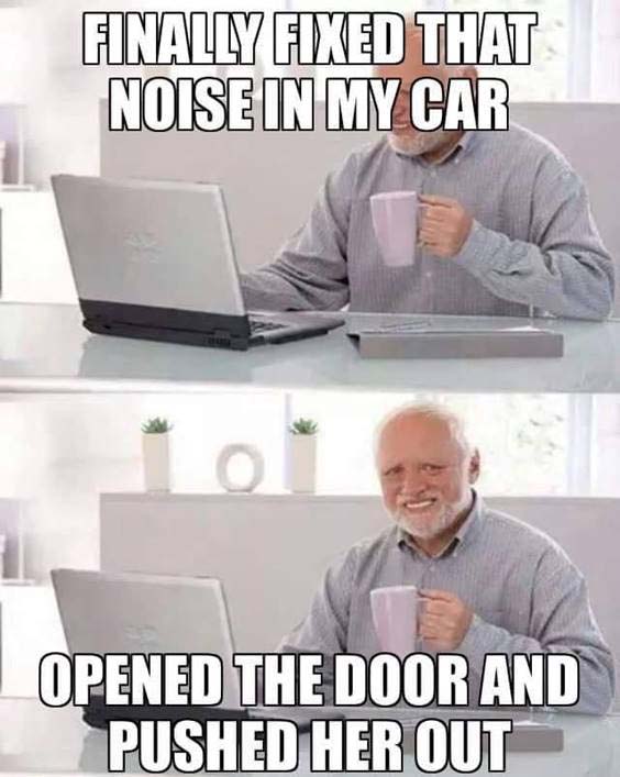 dank memes - nayan name - Finally Fixed That Noise In My Car o Opened The Door And Pushed Her Out