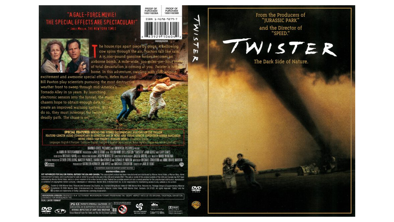 fascinating facts - twister movie poster - Rom Ch "A GaleForce Movie The Special Effects Are Spectaculari". From the Producers of "Jurassic Park" and the Director of Speed." 163 Twister Twister The Dark Side of Nature heyetine wins through the content A 1