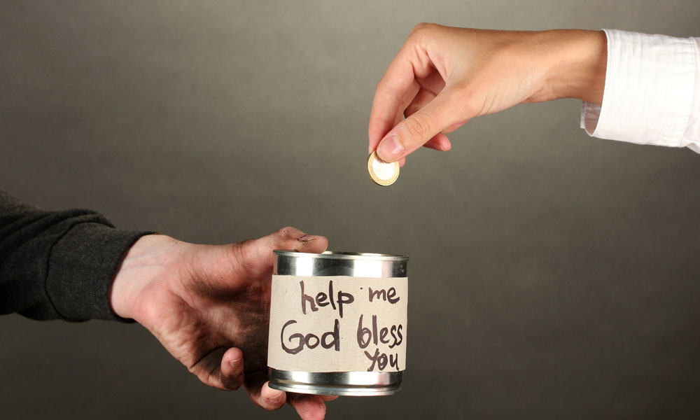 beggar help me - help me God bless You