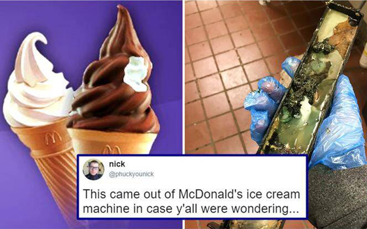 Center of a blackhole - gross mcdonalds ice cream machine - nick This came out of McDonald's ice cream machine in case y'all were wondering...