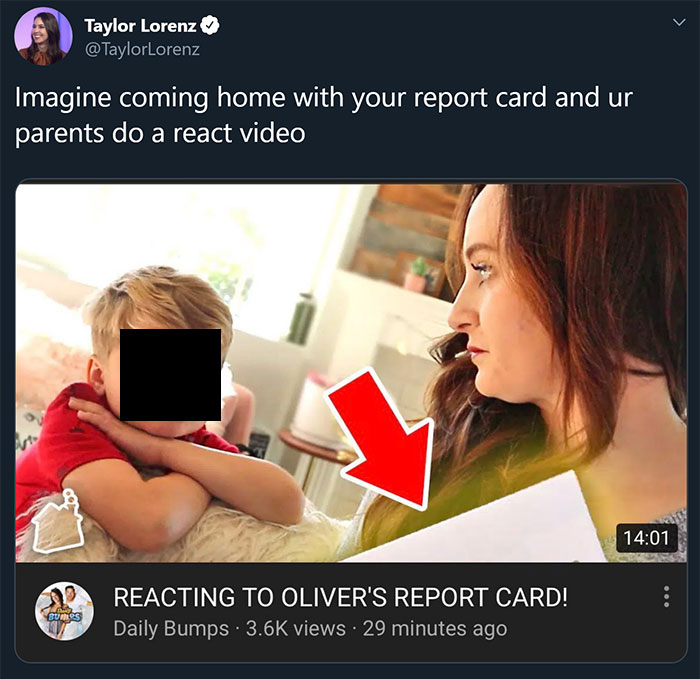 Cringe Posts Social Media - reacting to oliver's report card - > Taylor Lorenz Imagine coming home with your report card and ur parents do a react video Gumes Reacting To Oliver'S Report Card! Daily Bumps views 29 minutes ago