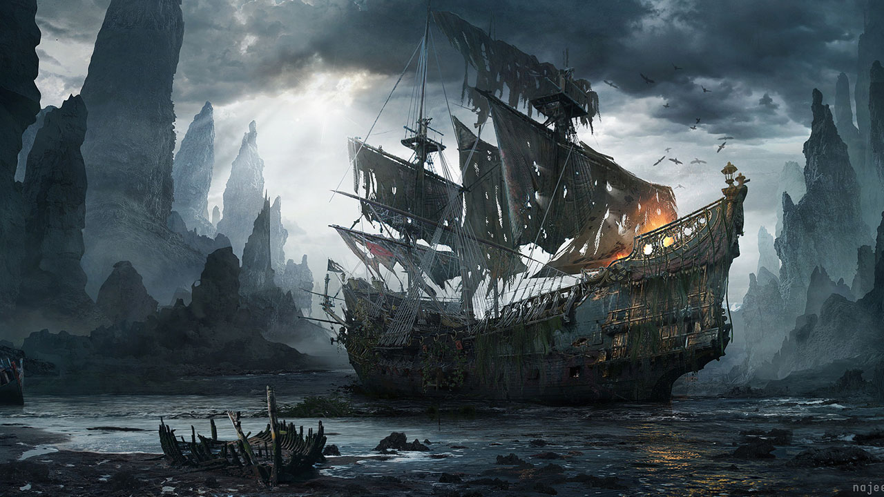 Disturbing Facts about the Ocean - matte painting ship - naje
