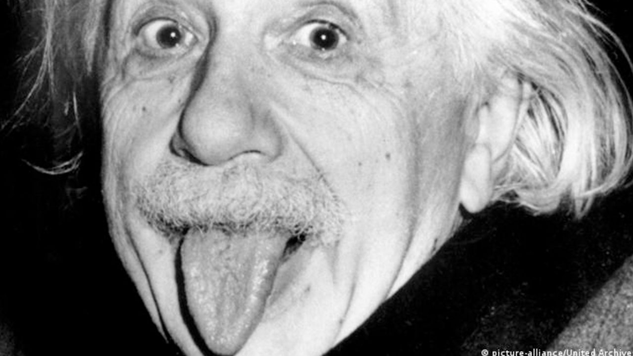 "The iconic Einstein-sticking-his-tongue-out photo was his annoyed reaction to paparazzi goading him to smile on his 72nd birthday. It achieved cult status mostly because Einstein himself asked for a cropped version, ordered many prints and proceeded to send them to friends."