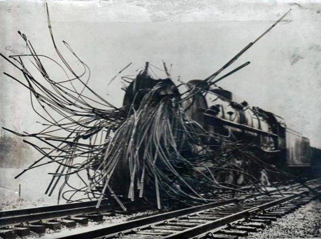 Creepy Photos - exploded steam engine