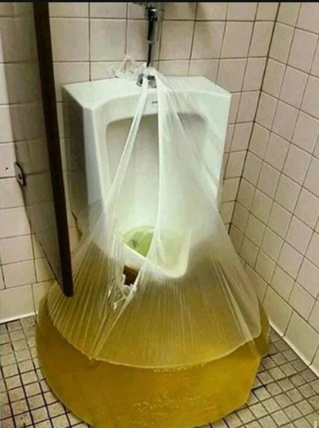 Creepy Photos - urinal plastic bag