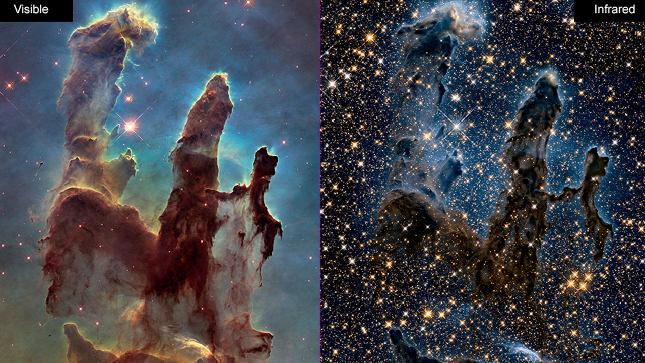 space facts - pillars of creation - Visible Infrared