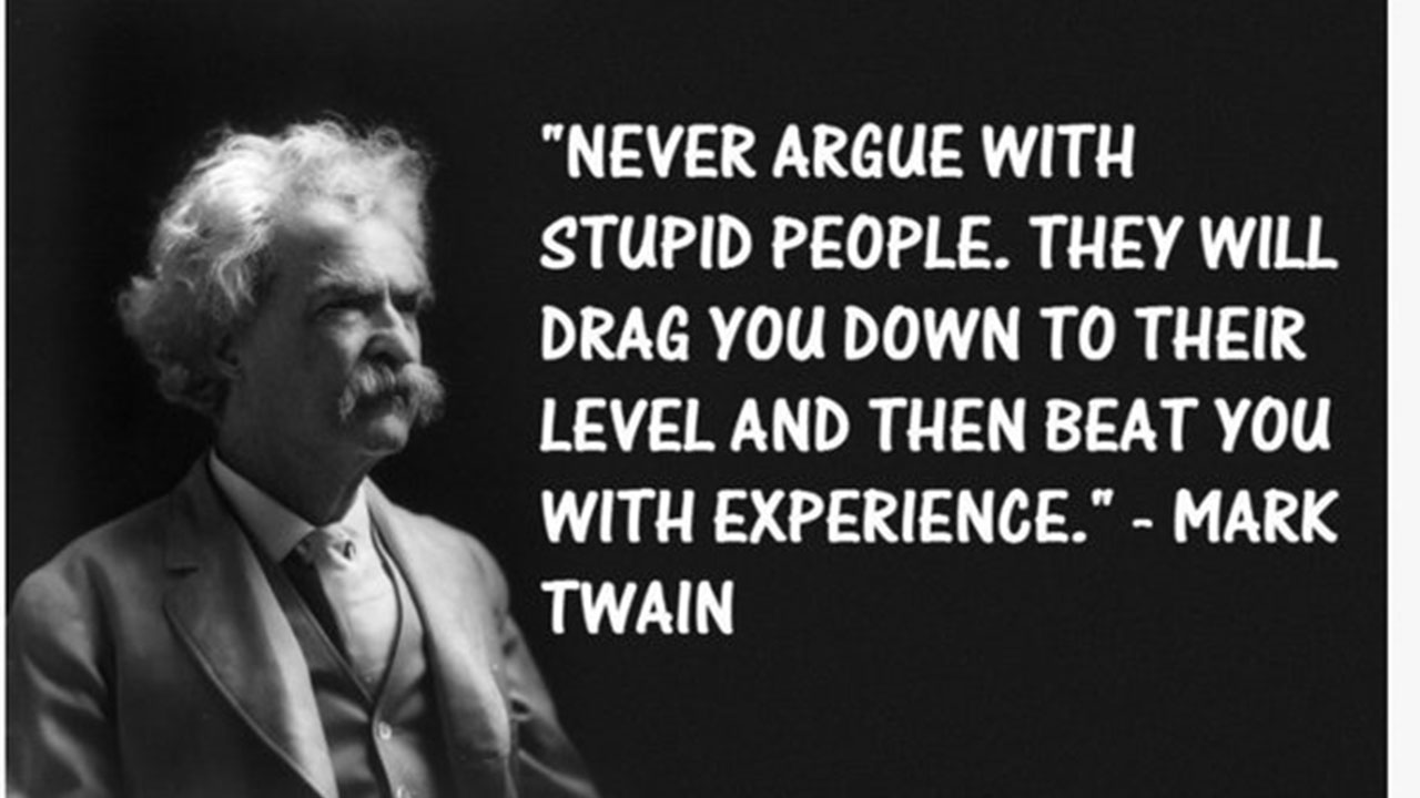 “Never argue with a fool, they’ll bring you down to their level and beat you with experience.” - thestonez