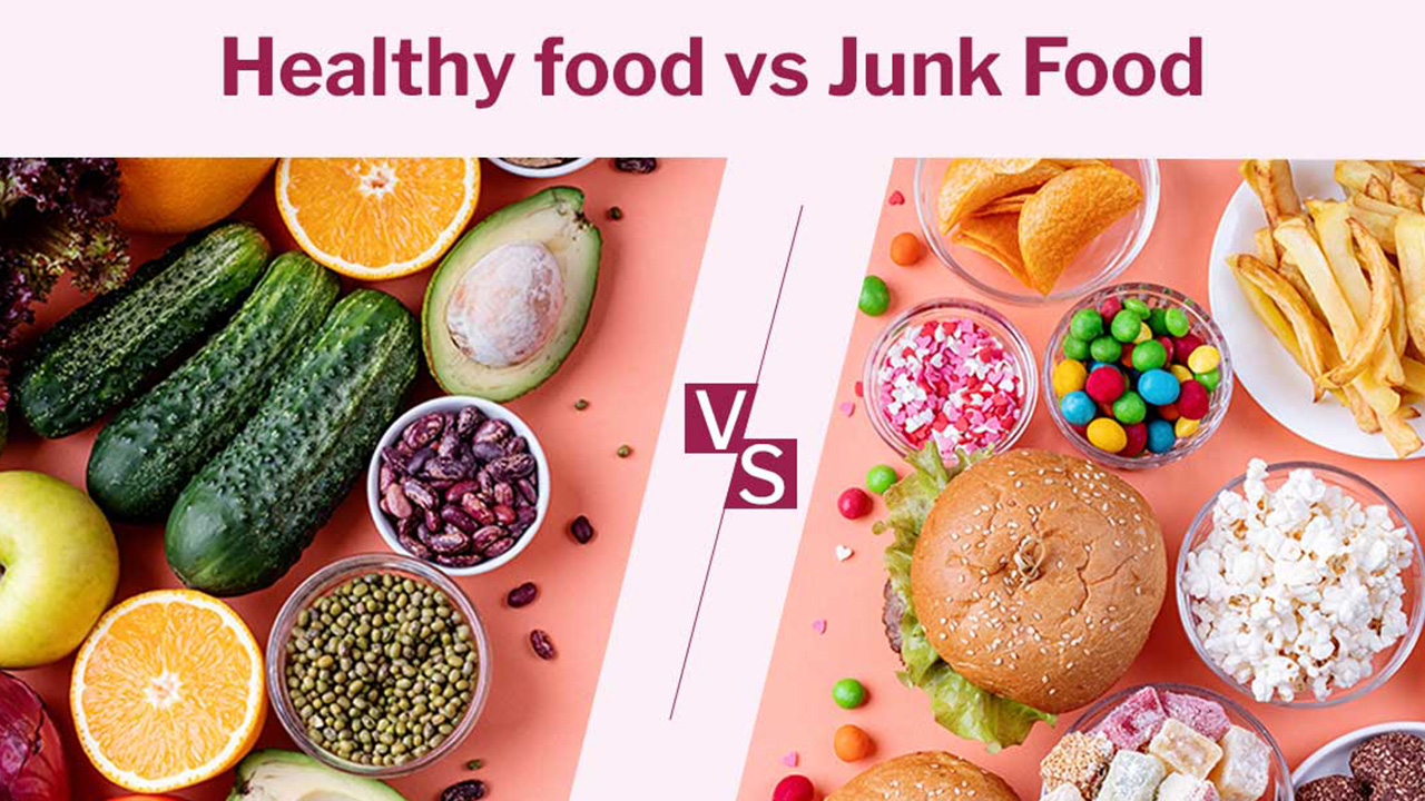 junk food vs healthy food - Healthy food vs Junk Food V S