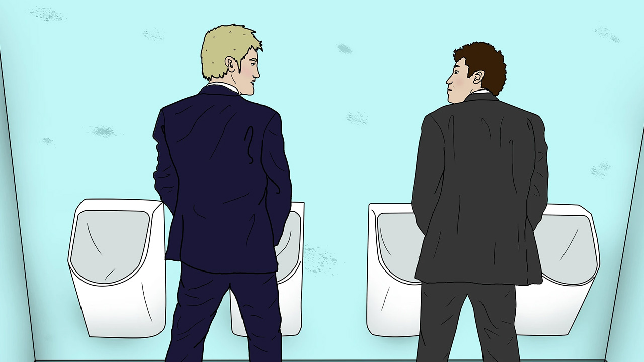 "Using the urinal next to me when there were plenty of other choices"