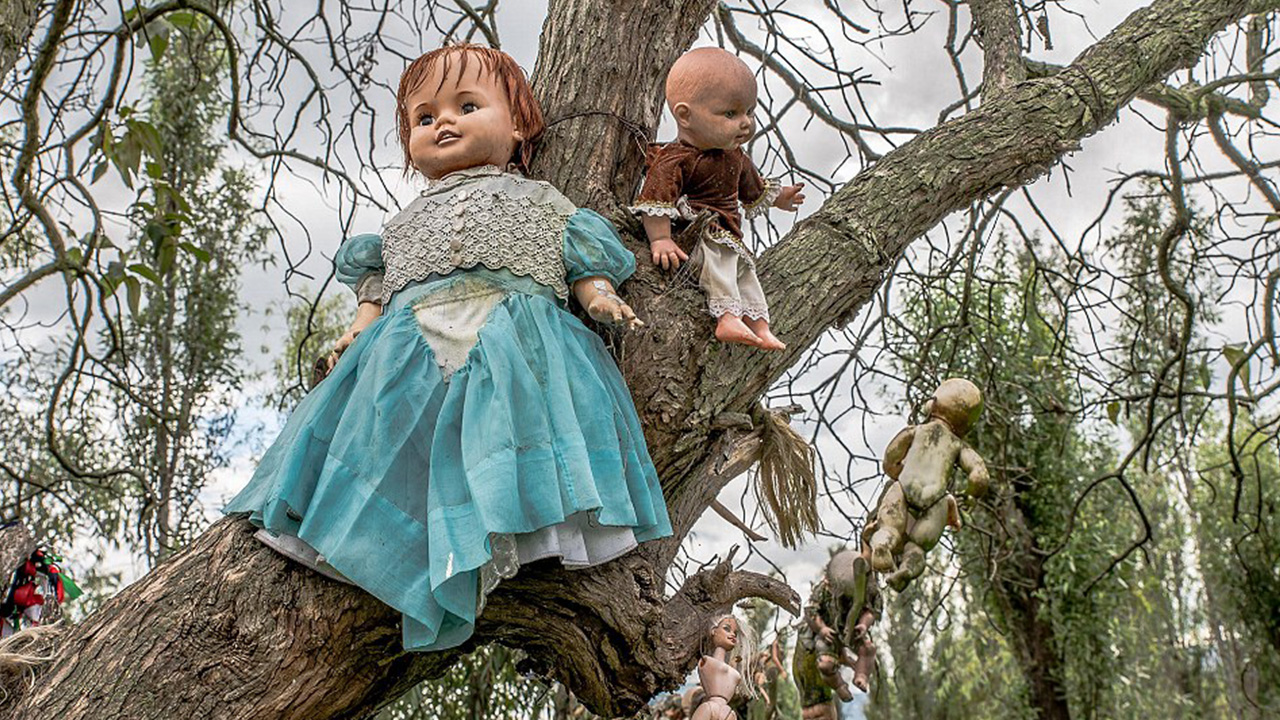 "Hanging your doll collection from the trees in your yard using string made from human hair." - baconwagoneer