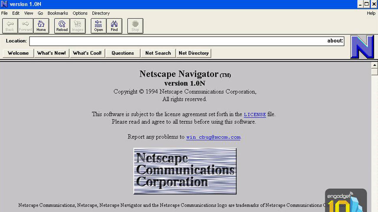 Things from the old internet - netscape first version