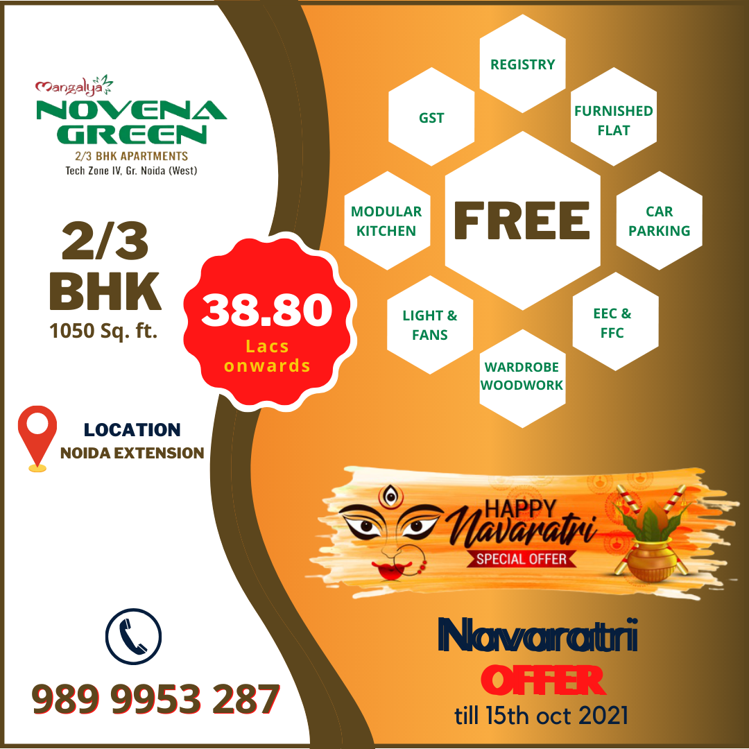A perfect home for your family – Novena Green
Novena Green offers you 2/3 BHK Apartments in Noida Extension 
For more info:  +91-9555744464
#housingbuddha #housing #novenagreen #Flat #primeLocation #NoidaExtension #2bhk #3bhk #Special #Offers #Registry #GST #ModularKitchen #WoodWork #WARDROBEINALLROOMS #LIGHTSFANS #allinclusive #nearby #school