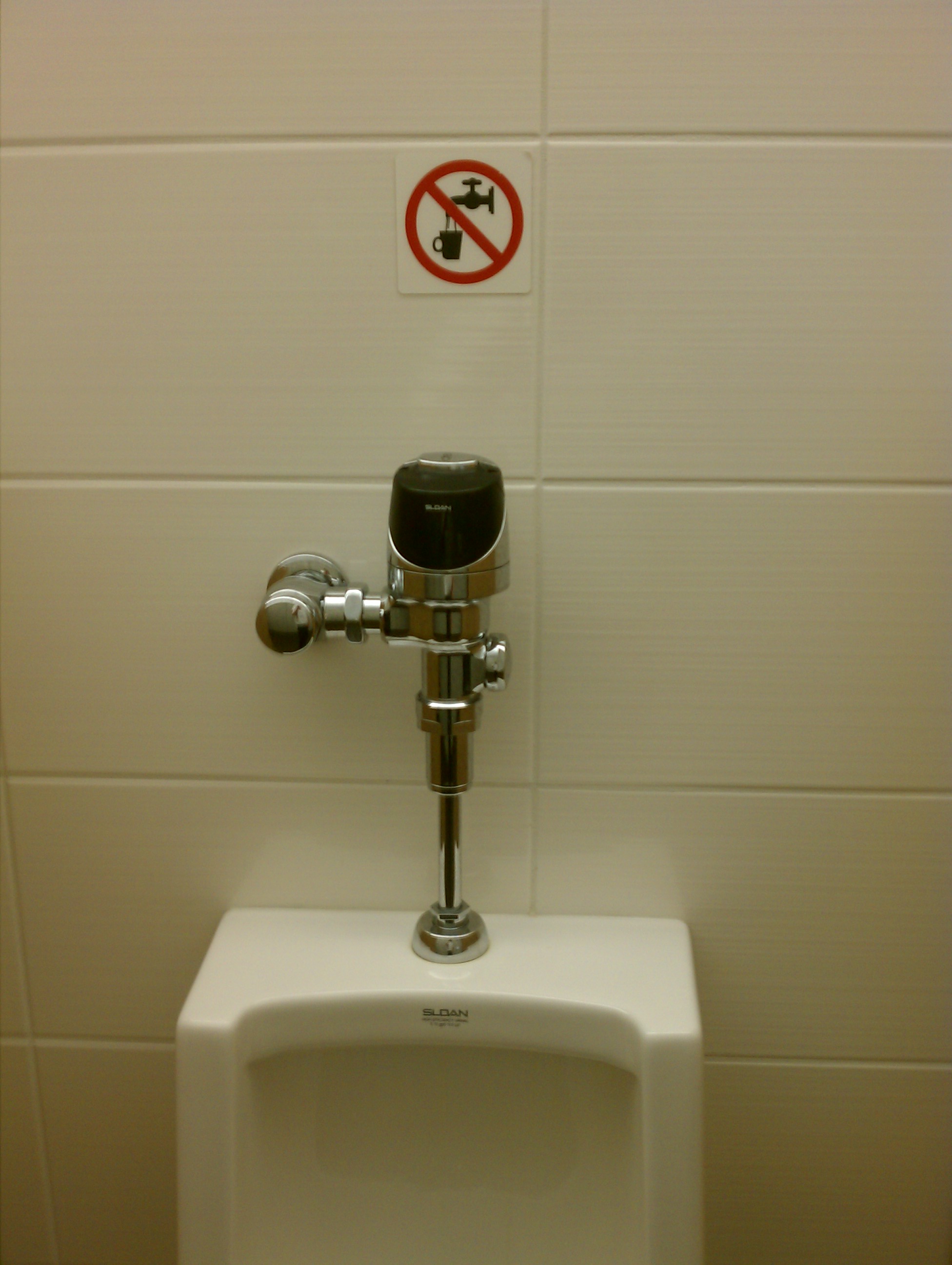 Just a heads up. Don't fill your cup with urinal water. Thanks for the info. 