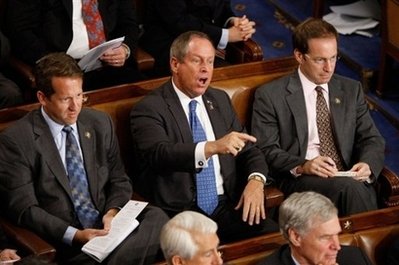 The harsh words of South Carolina's
Rep. Joe Wilson when President Obama
said that his health care plan won't cover illegal
immigrants.

and this picture would make a great internet sensation!