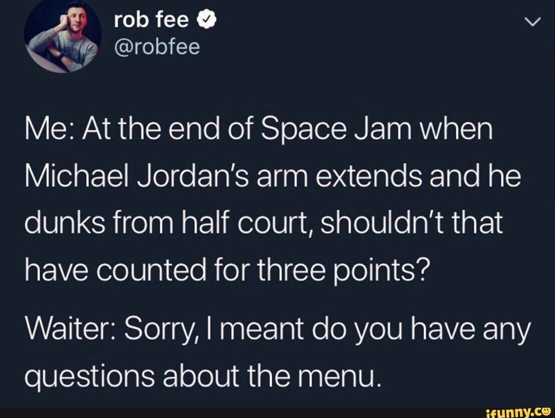 space jam meme waiter