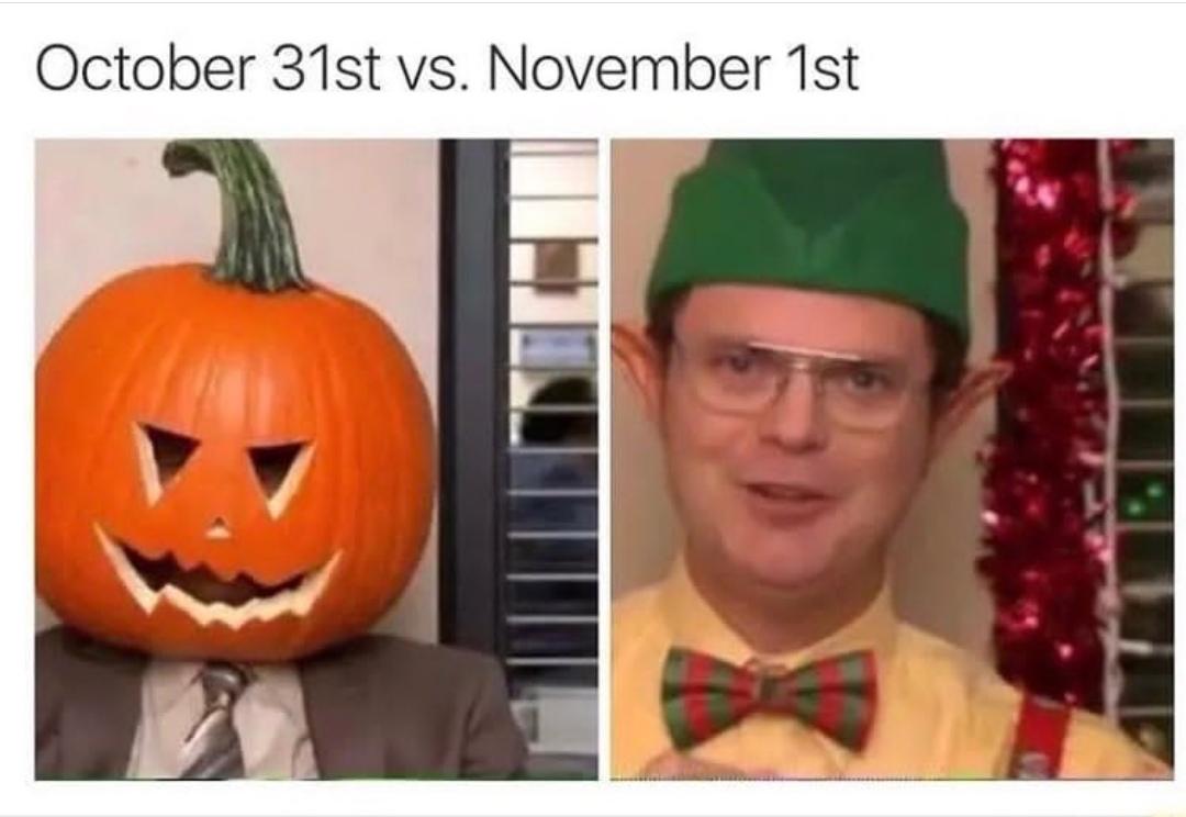 me on october 31st vs november 1st - October 31st vs. November 1st