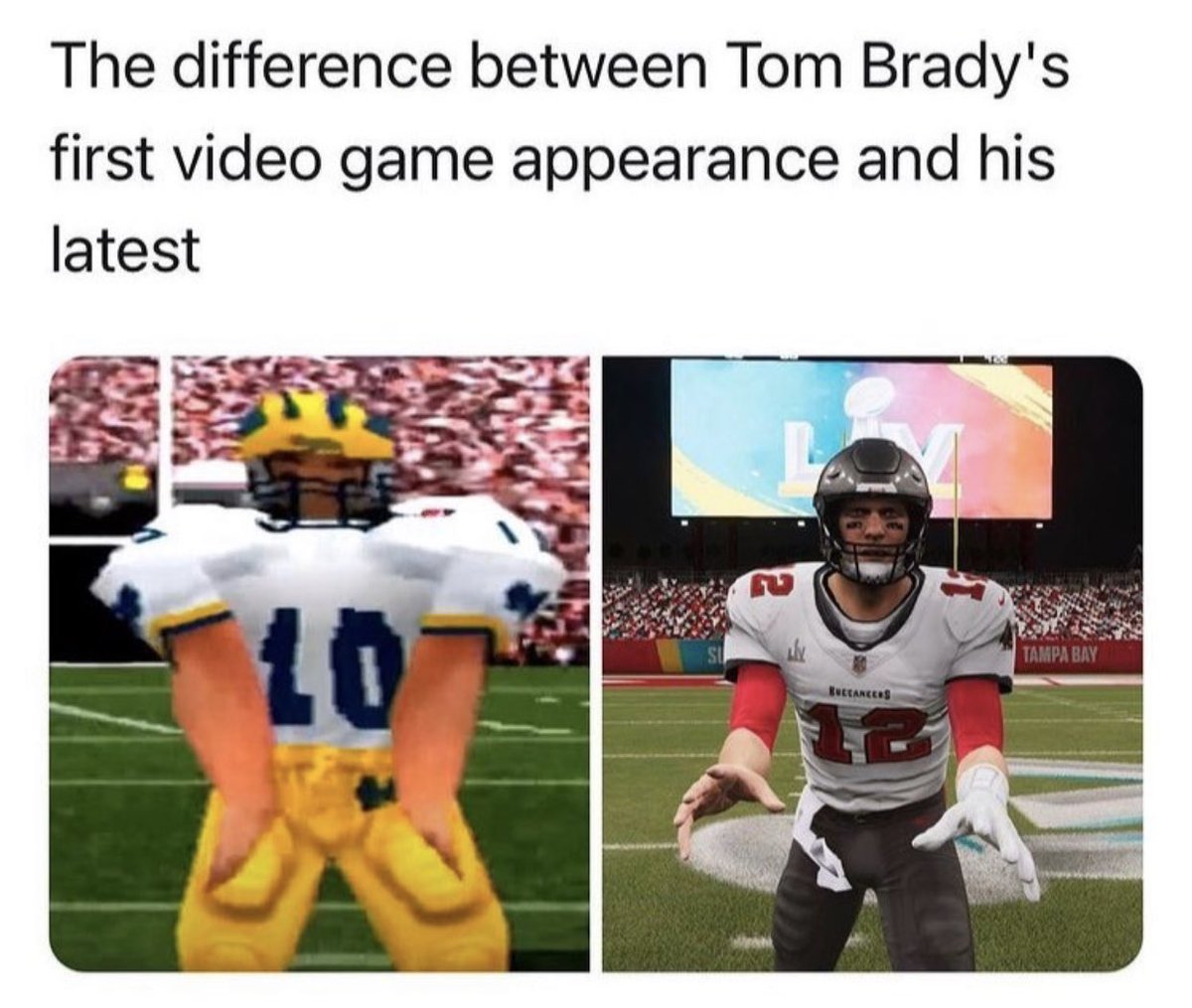 tom brady first video game appearance - The difference between Tom Brady's first video game appearance and his latest Tampa Bay 10 Bultancers