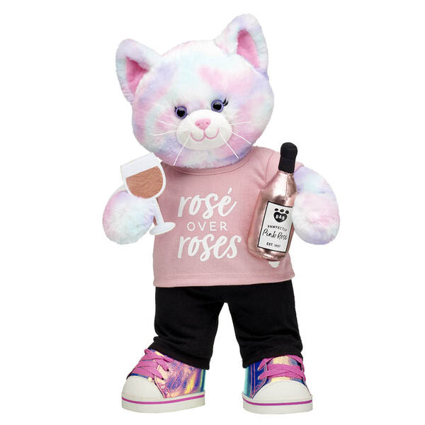 build-a-bear after dark - teddy bear - 843 ros roses Over Wtc Pink Rose .