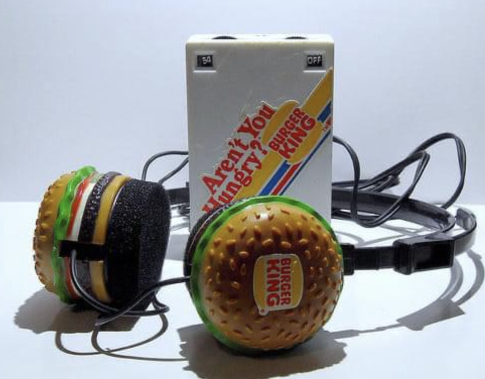 epic '80s design - burger king whopper headphones - King Burger Aren't You ungry? Burger King