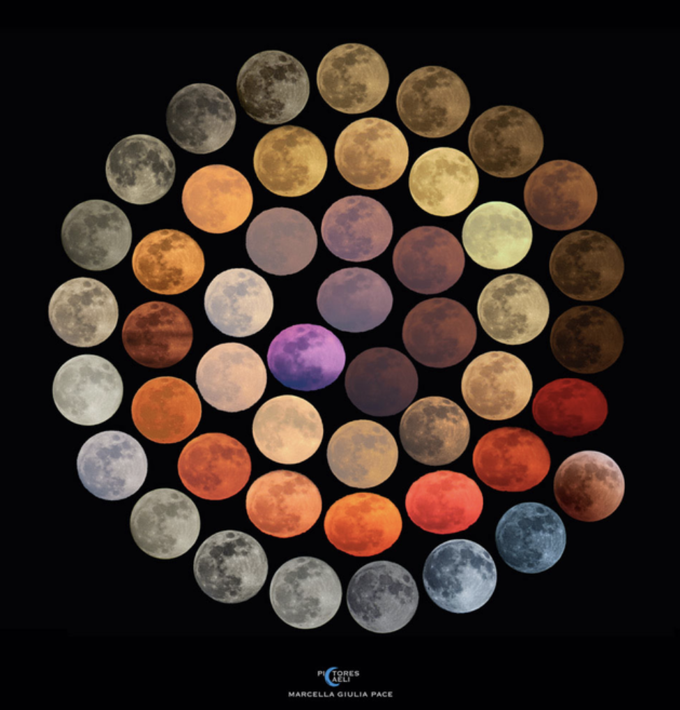 fascinating outer space - different colors of the moon