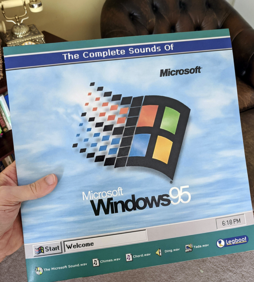 rare vinyl - complete sounds of windows 95 vinyl - The Complete Sounds of Microsoft Microsoft Windows 95 6.18 Pm Legbool Start Welcome ch The Mar Songwa