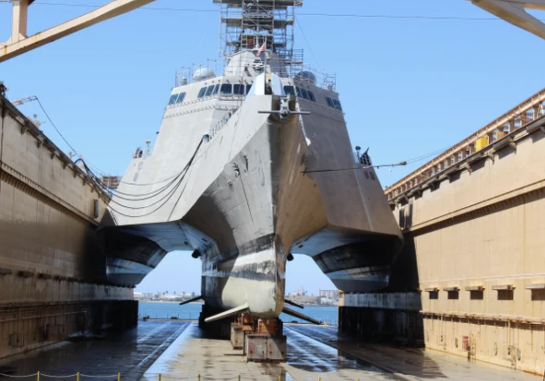 The underside of the Littoral Combat Ship.