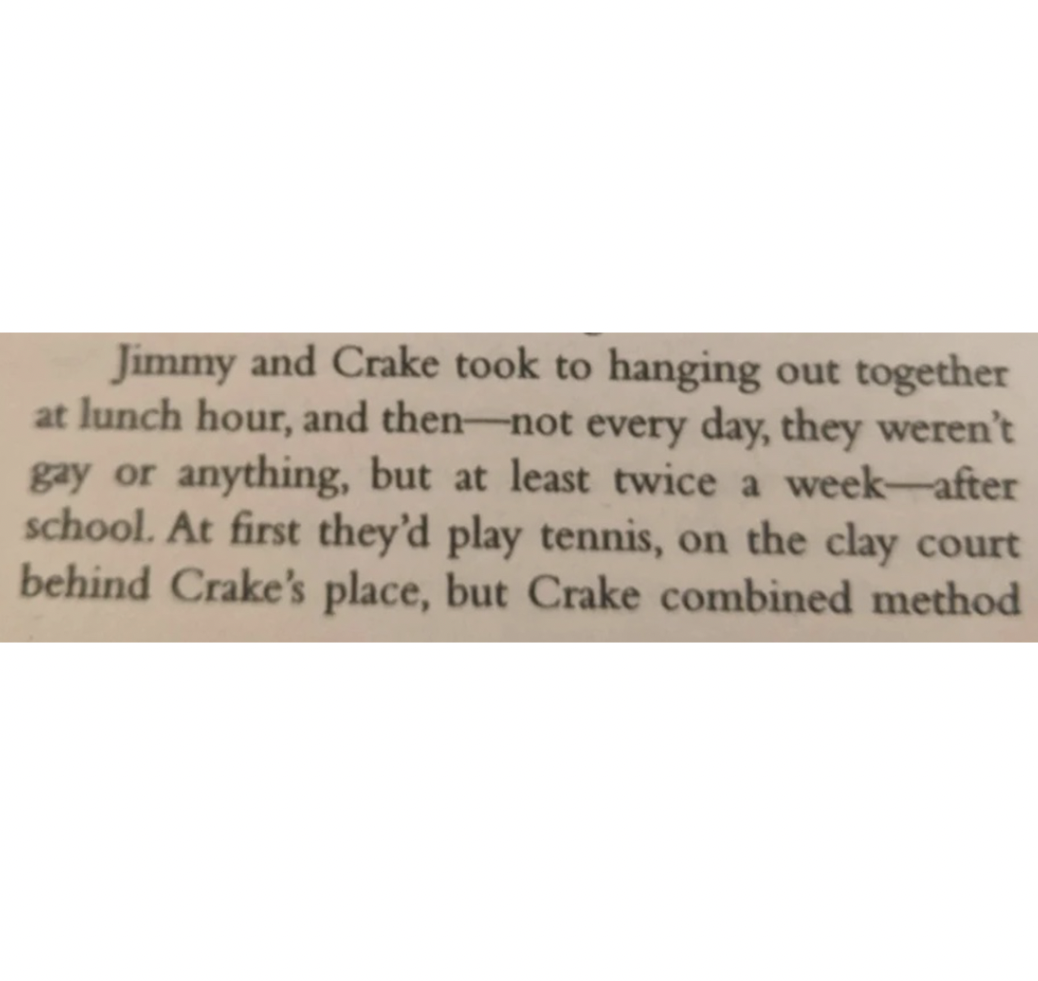 females writing males - looking for alaska quotes - Jimmy and Crake took to hanging out together at lunch hour, and thennot every day, they weren't gay or anything, but at least twice a week after school. At first they'd play tennis, on the clay court beh