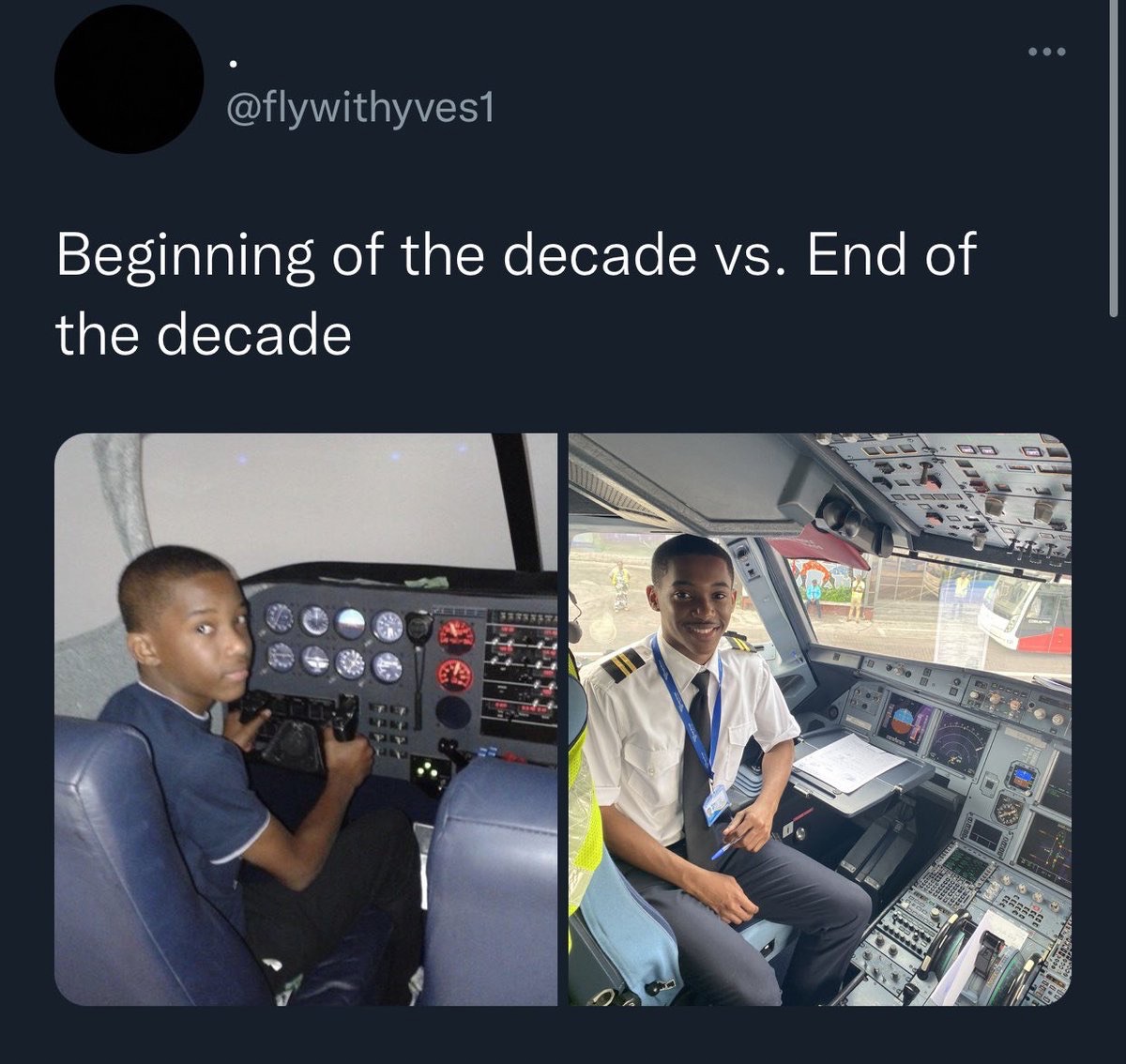 dudes post wins - airline pilot memes - Beginning of the decade vs. End of the decade Neno
