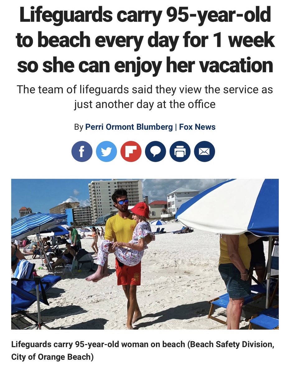 dudes post wins - lifeguards carry 95 year old to beach every day for 1 week so she can enjoy her vacation - Lifeguards carry 95yearold to beach every day for 1 week so she can enjoy her vacation The team of lifeguards said they view the service as just a