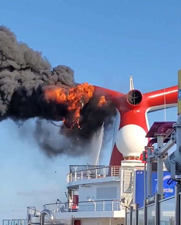 Carnival cruise ship fire - sky - rle