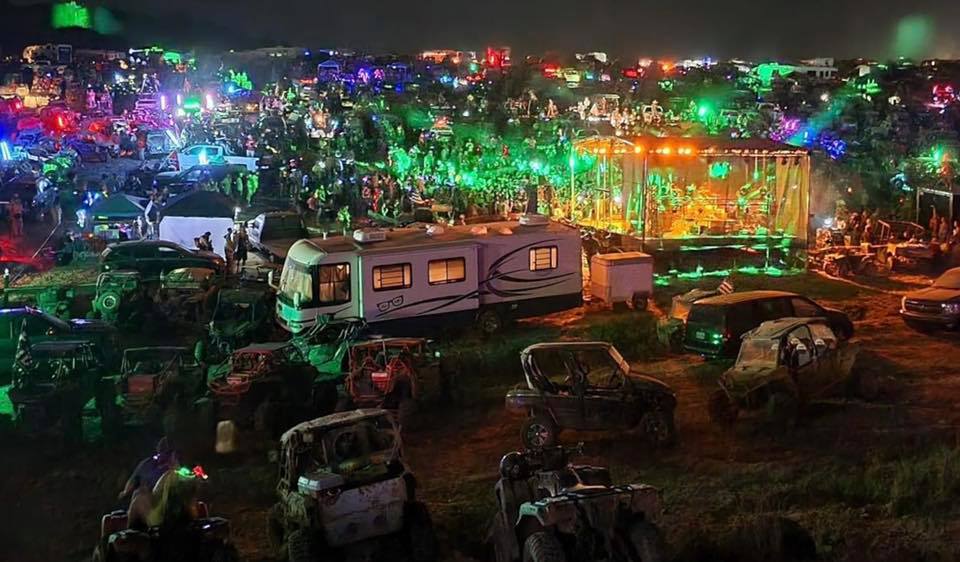 The Redneck Rave reportedly drew over 10,000 people to the Blue Holler Offroad Park, more than doubling the population of the unincorporated town of Ollie, Kentucky it calls home to.