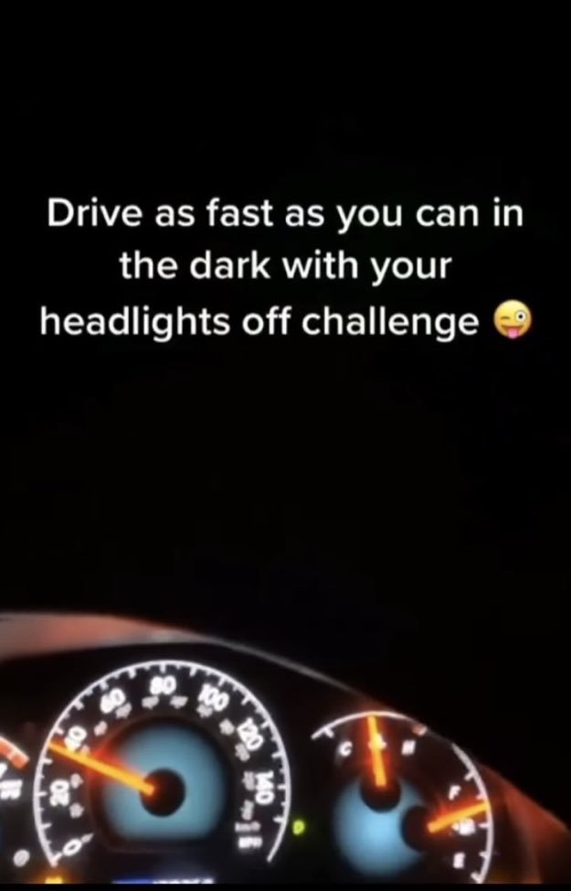 speedometer - Drive as fast as you can in the dark with your headlights off challenge