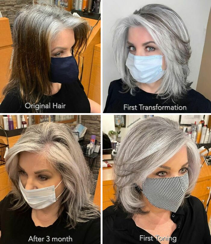 21 Times This Hairdresser Encouraged Women To Ditch The Hair Dye And Embrace Their Natural Grey Hair.