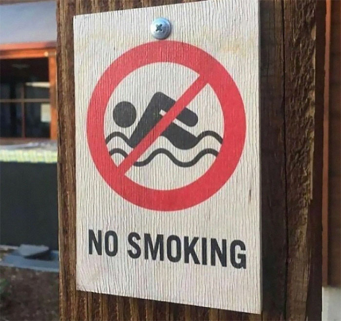 The person making this sign was definitely smoking.