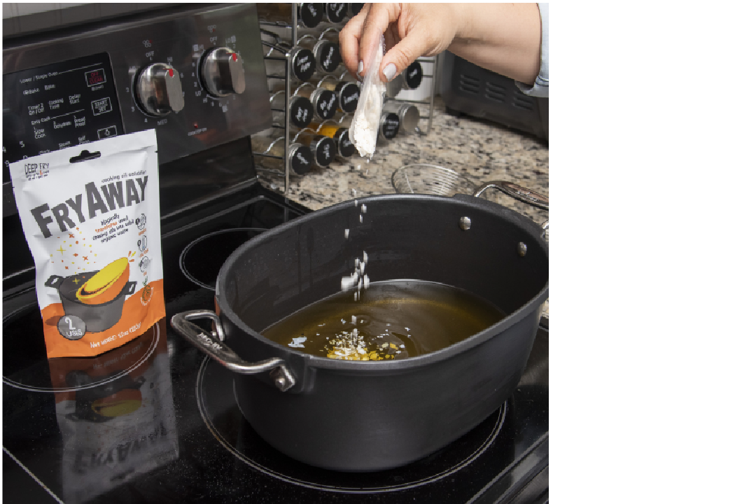 How to Dispose of Used Oil After Frying? Frying food at home can be a rewarding experience, but it’s important to properly dispose of leftover oil. Read on for the ways to get rid of used cooking oil responsibly. FryAway Cooking Oil Solidifier is a new product that makes oil cleanup safe and easy.