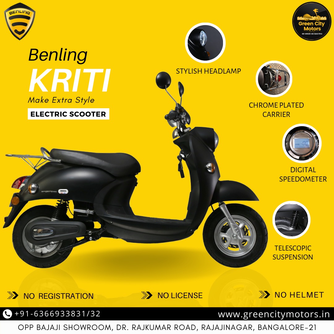 We are dedicated to serve our customers by showcasing and providing one of the country’s best electric scooters and vehicles.
“We are one of the top Benling authorized electric scooters distributors. The CEO of Green City Motors, Mr. Puneeth H G, has 
dedicated his time and energy to make this world better, and greener. The CEO has a hard-cor