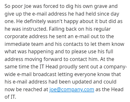 animal actors in hollywood write up - So poor Joe was forced to dig his own grave and give up the email address he had held since day one. He definitely wasn't happy about it but did as he was instructed. Falling back on his regular corporate address he s