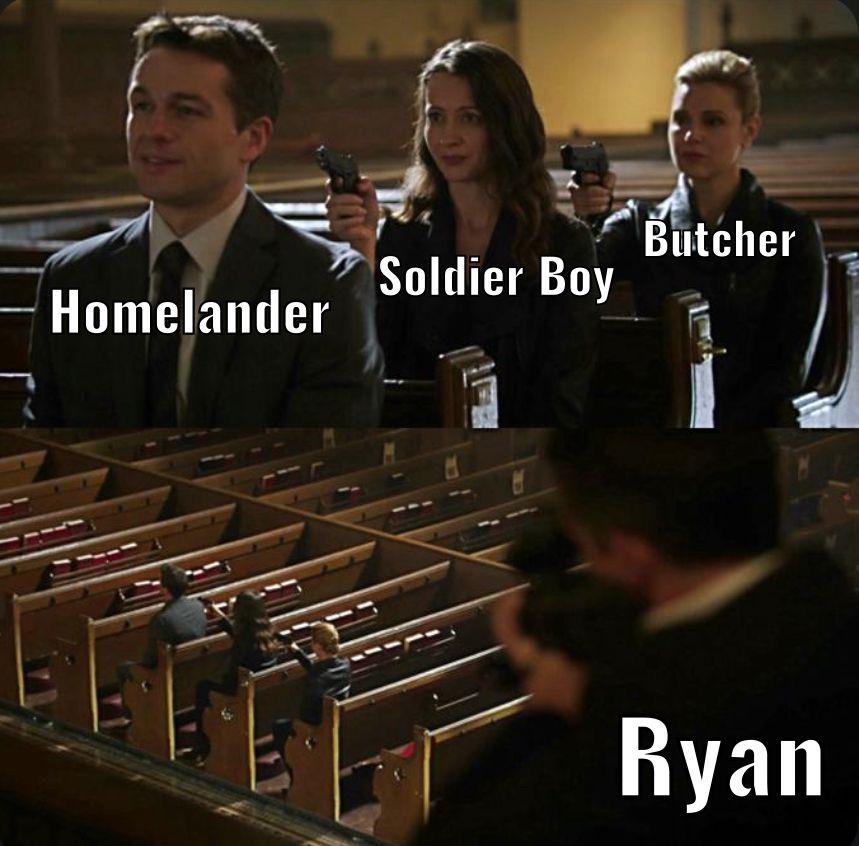 the boys season 3 memes - plantilla de meme francotirador - Homelander Soldier Boy Butcher Ryan