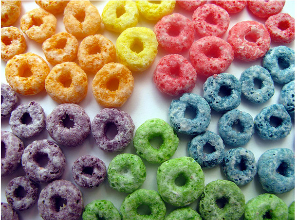 honest slogans  - fruit loops cereal colors